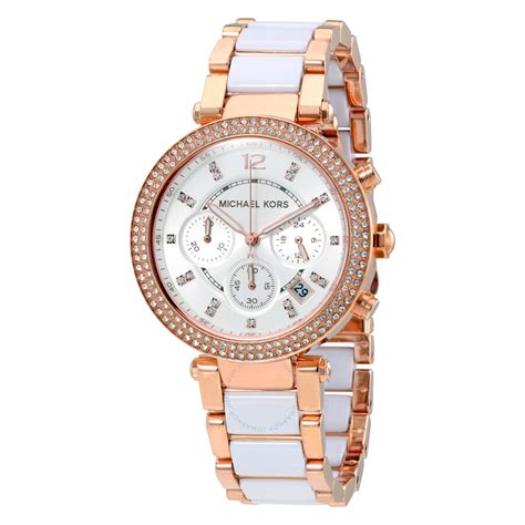 michael kors white dial chronograph ladies watch|Michael Kors automatic women's watches.